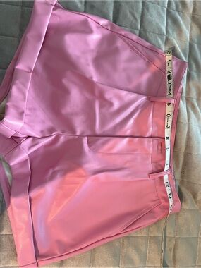 Pink High-Waist Satin-Look Shorts